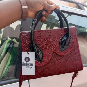 Wine Reptile-Embossed Handbag